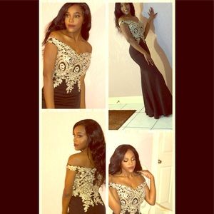 GOLD & BLACK FORMAL DRESS